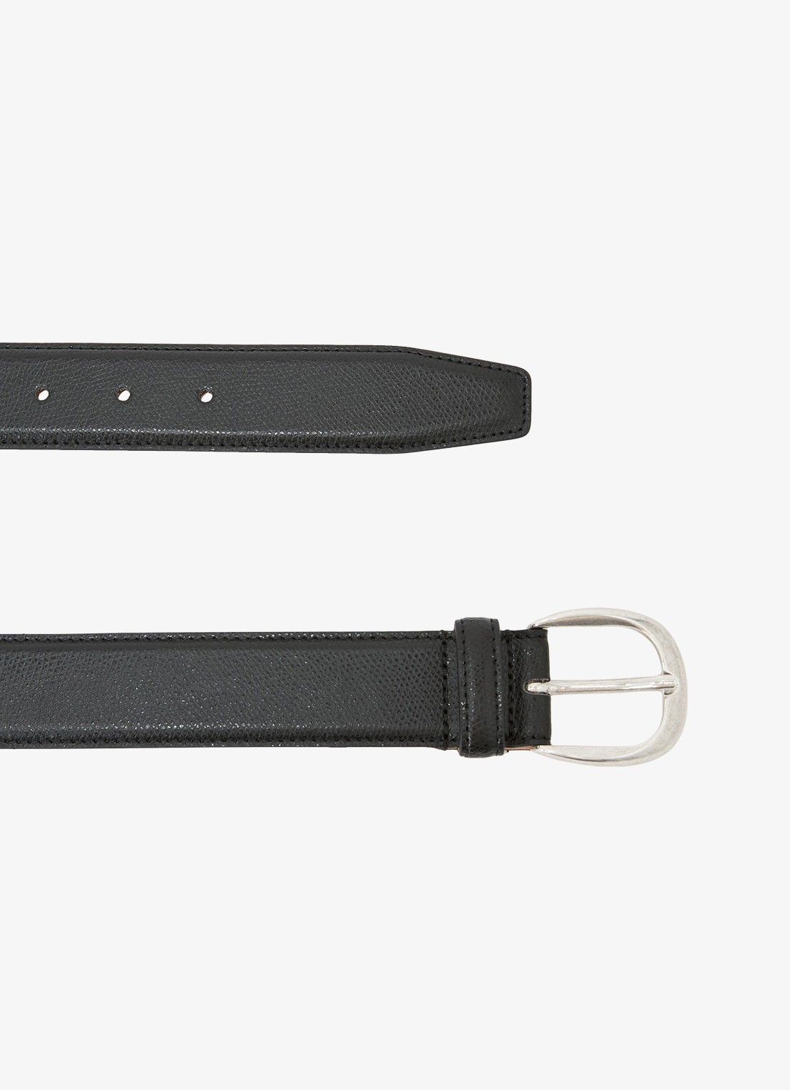 Reiss Pierce riem van leer met structuur  - voorkant 2 black / zwart