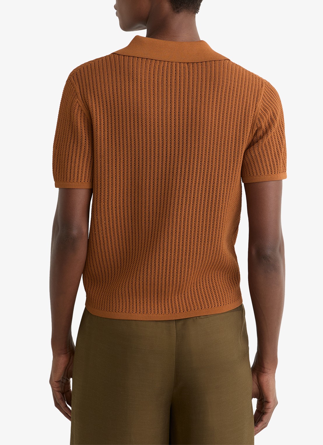 Reiss Pippa regular fit polo met opengewerkt dessin - achterkant 6 orange