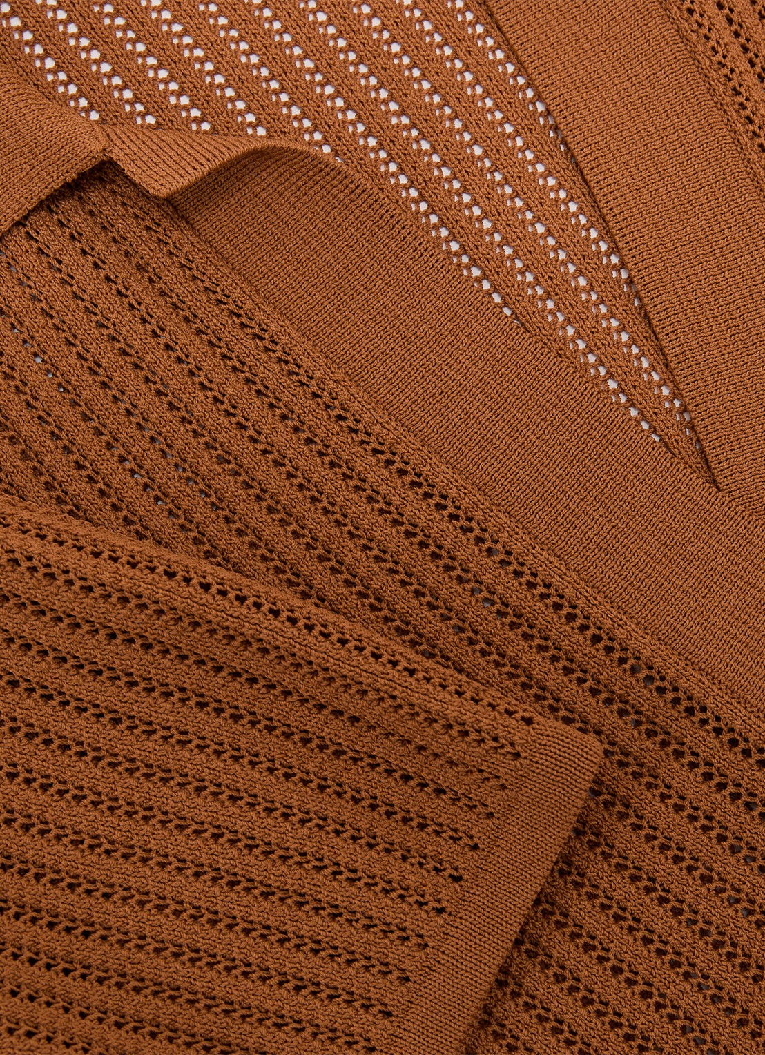Reiss Pippa regular fit polo met opengewerkt dessin - detail 3 orange