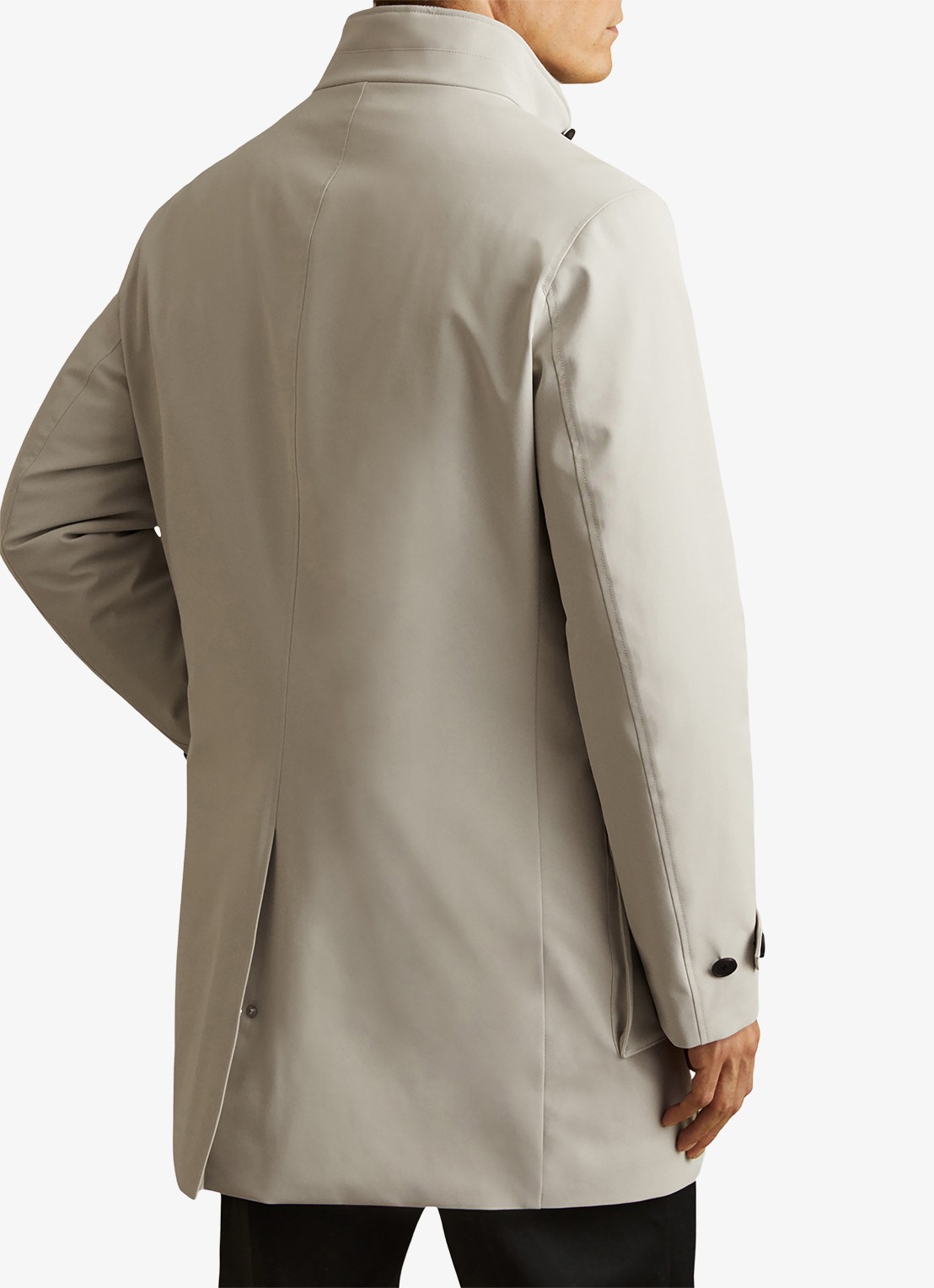 Reiss Player gewatteerde parka met klepzakken - achterkant 5 stone / beige
