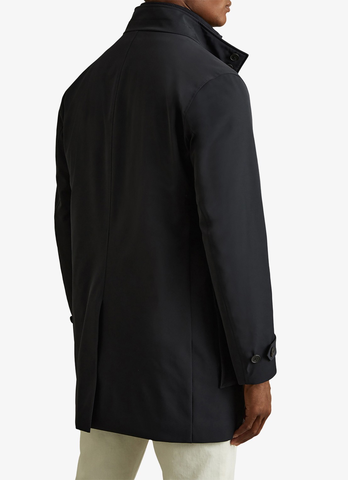 Reiss Player gewatteerde parka met klepzakken - achterkant 3 donkerblauw