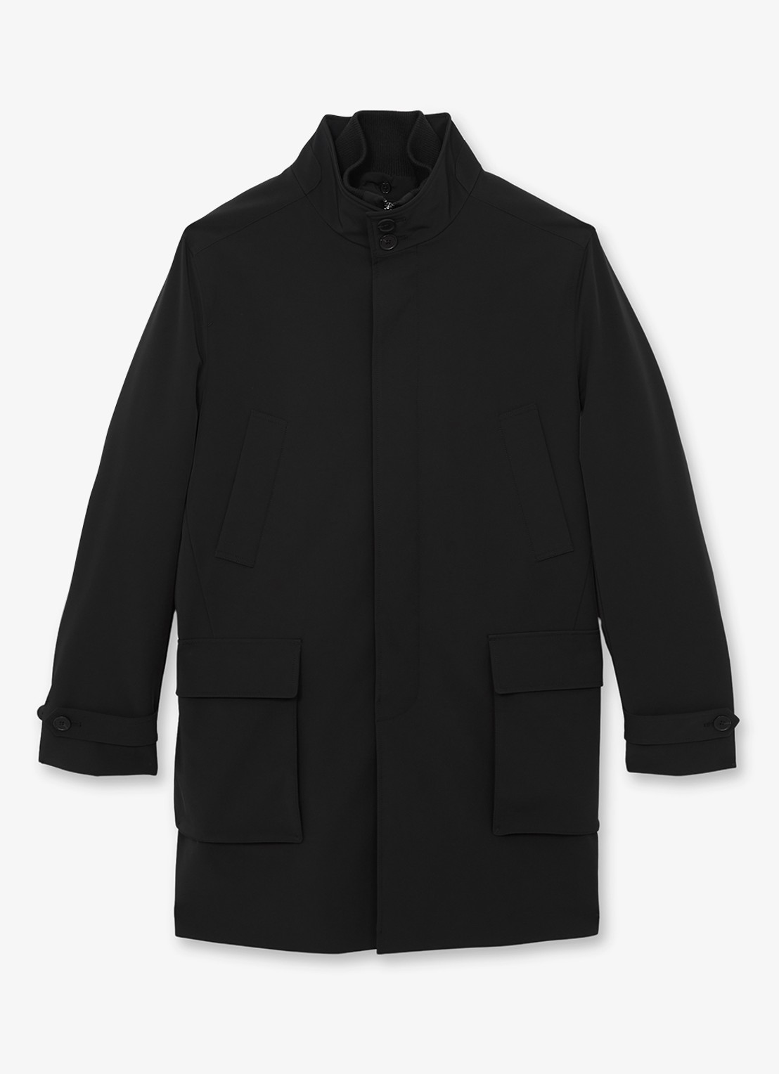 Reiss Player mantel met uitneembare voering  - voorkant zwart