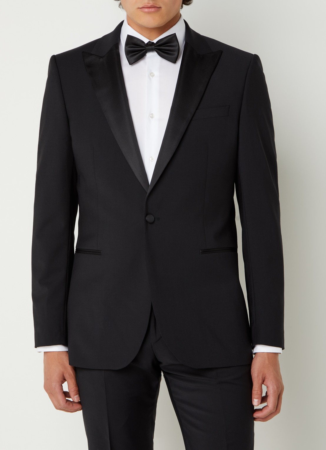 Reiss Poker slim fit blazer in wolblend met paspelzakken - detail 4 zwart