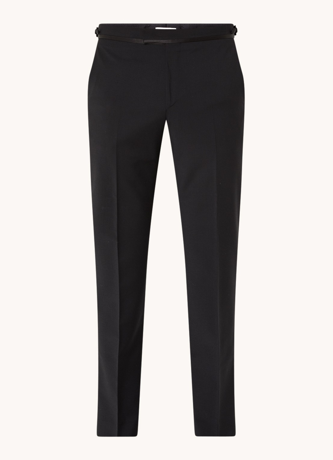Reiss Poker slim fit pantalon met steekzakken - voorkant zwart