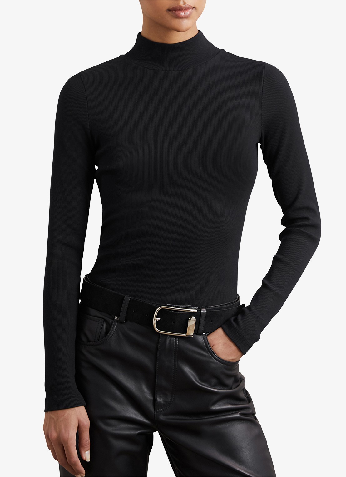 Reiss Polly longsleeve met stretch - detail 2 zwart