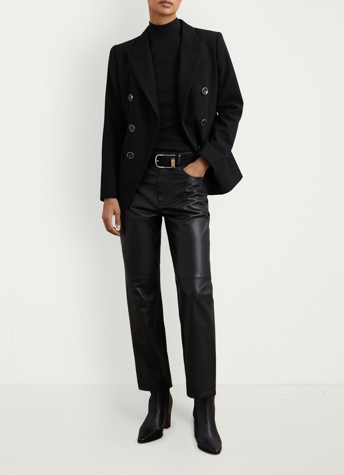 Reiss Polly longsleeve met stretch - voorkant 5 zwart