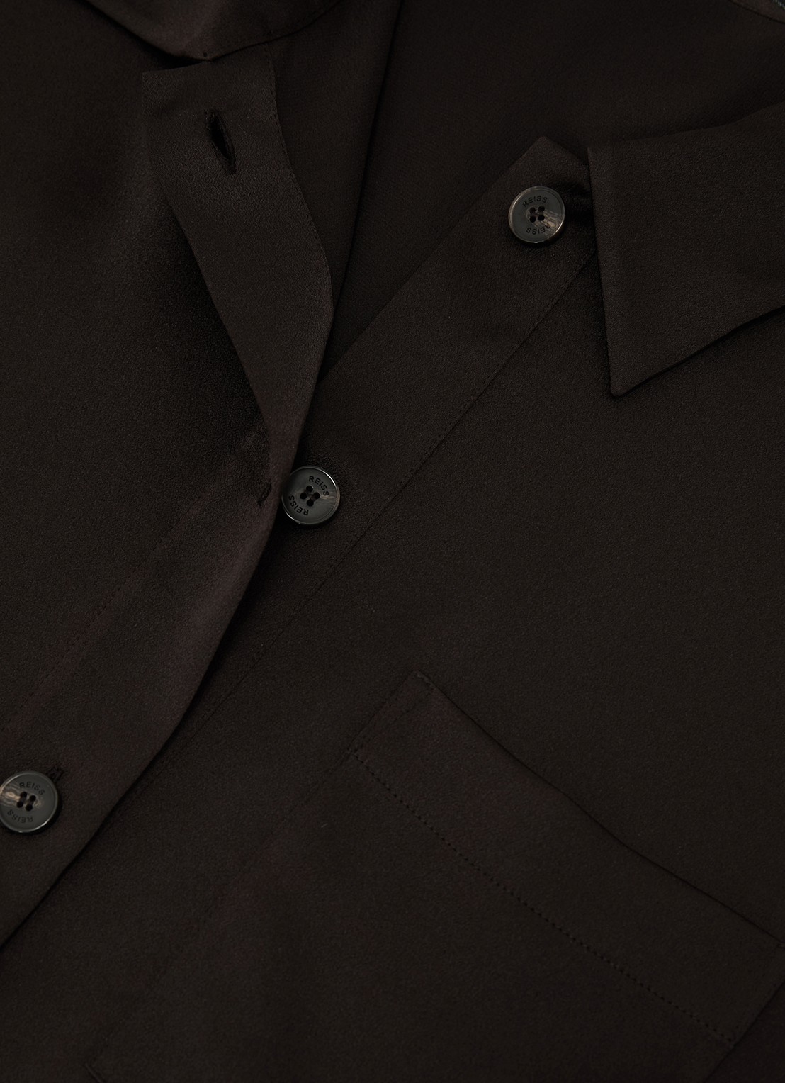 Reiss Polly tuniek van zijde - detail 4 bruin