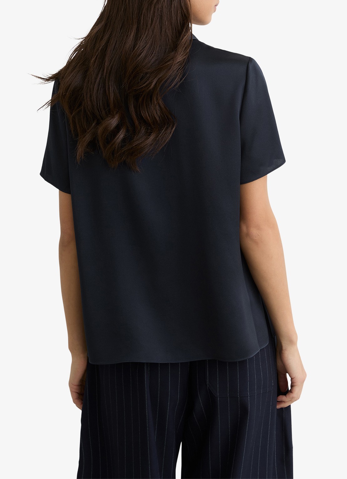 Reiss Polly tuniek van zijde - achterkant 4 donkerblauw