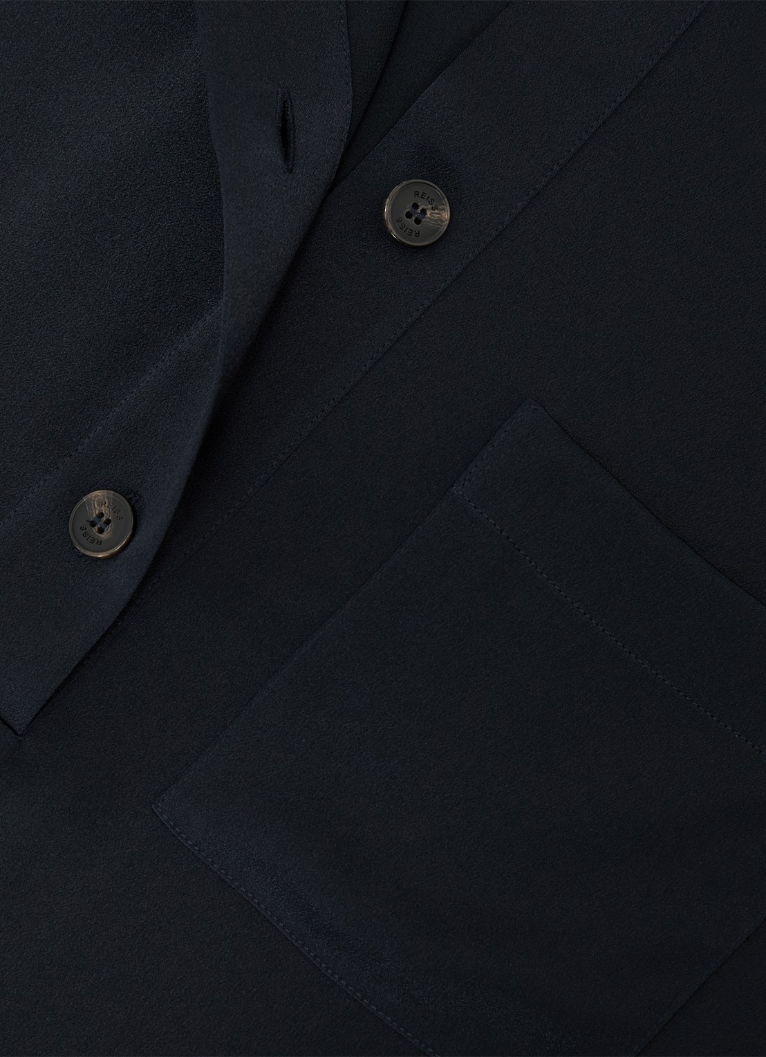 Reiss Polly tuniek van zijde - detail 3 donkerblauw