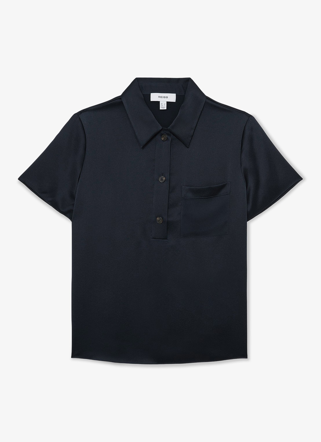 Reiss Polly tuniek van zijde - voorkant 5 donkerblauw