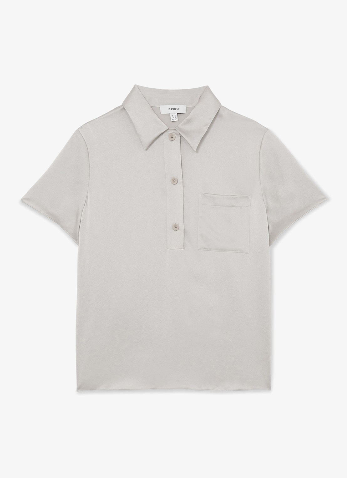 Reiss Polly tuniek van zijde - voorkant 4 lichtgrijs