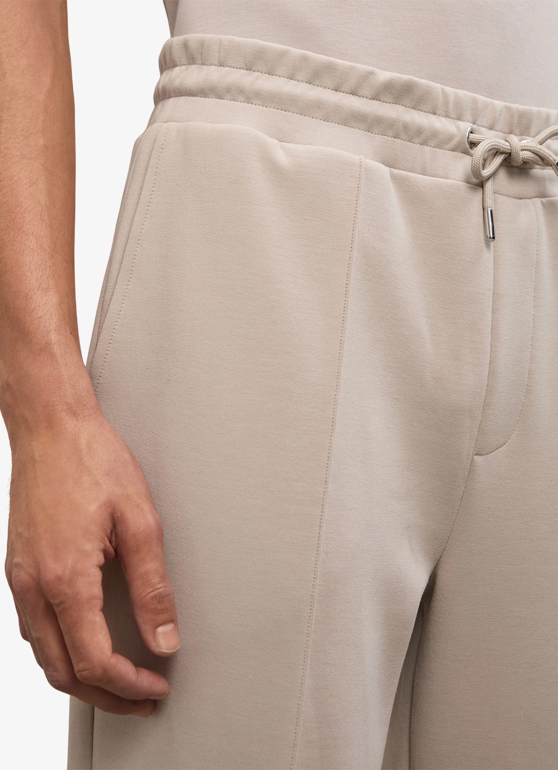 Reiss Premier Premium tapered fit joggingsbroek met steekzakken - detail 3 beige
