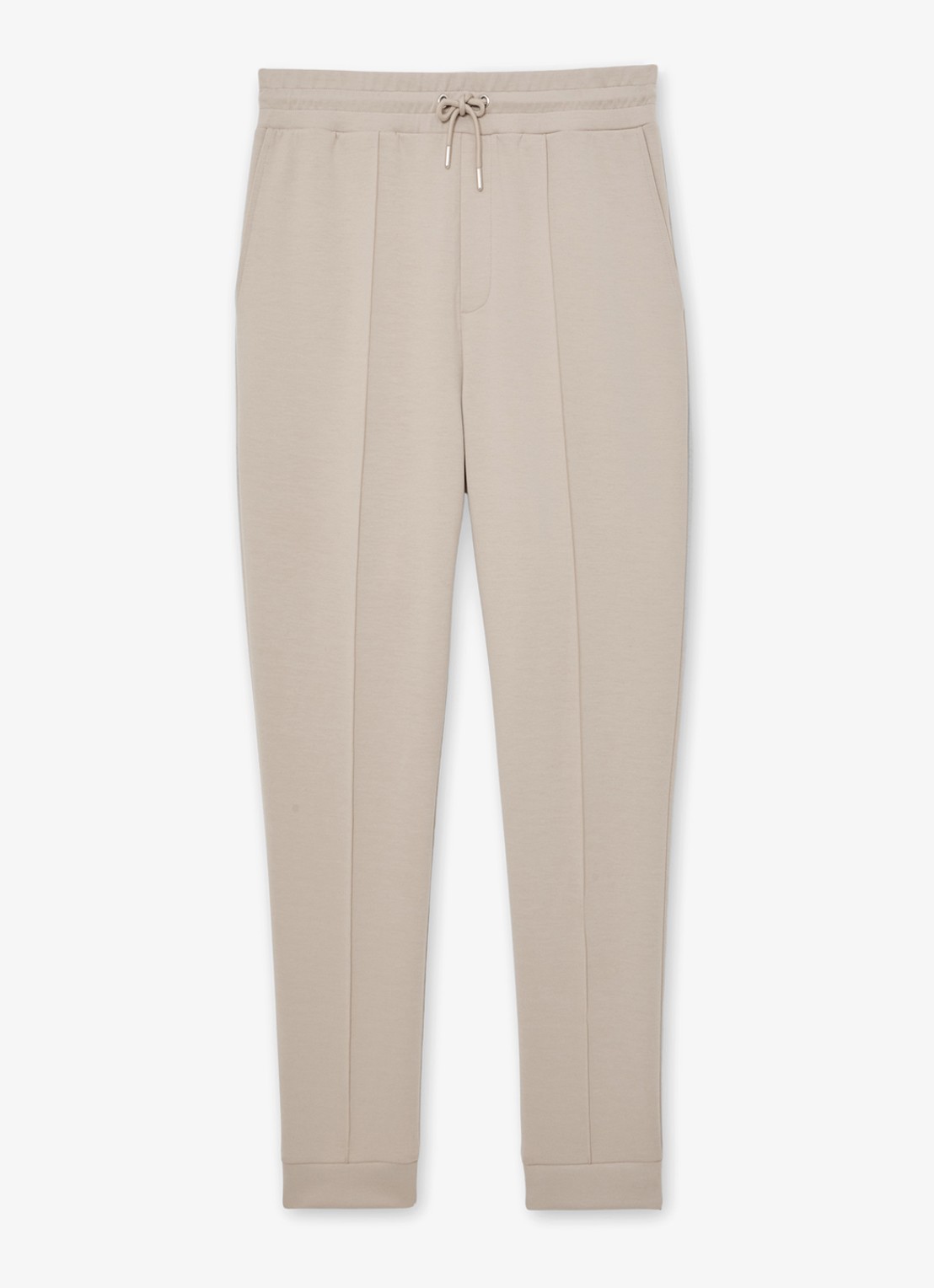Reiss Premier Premium tapered fit joggingsbroek met steekzakken - voorkant 5 beige