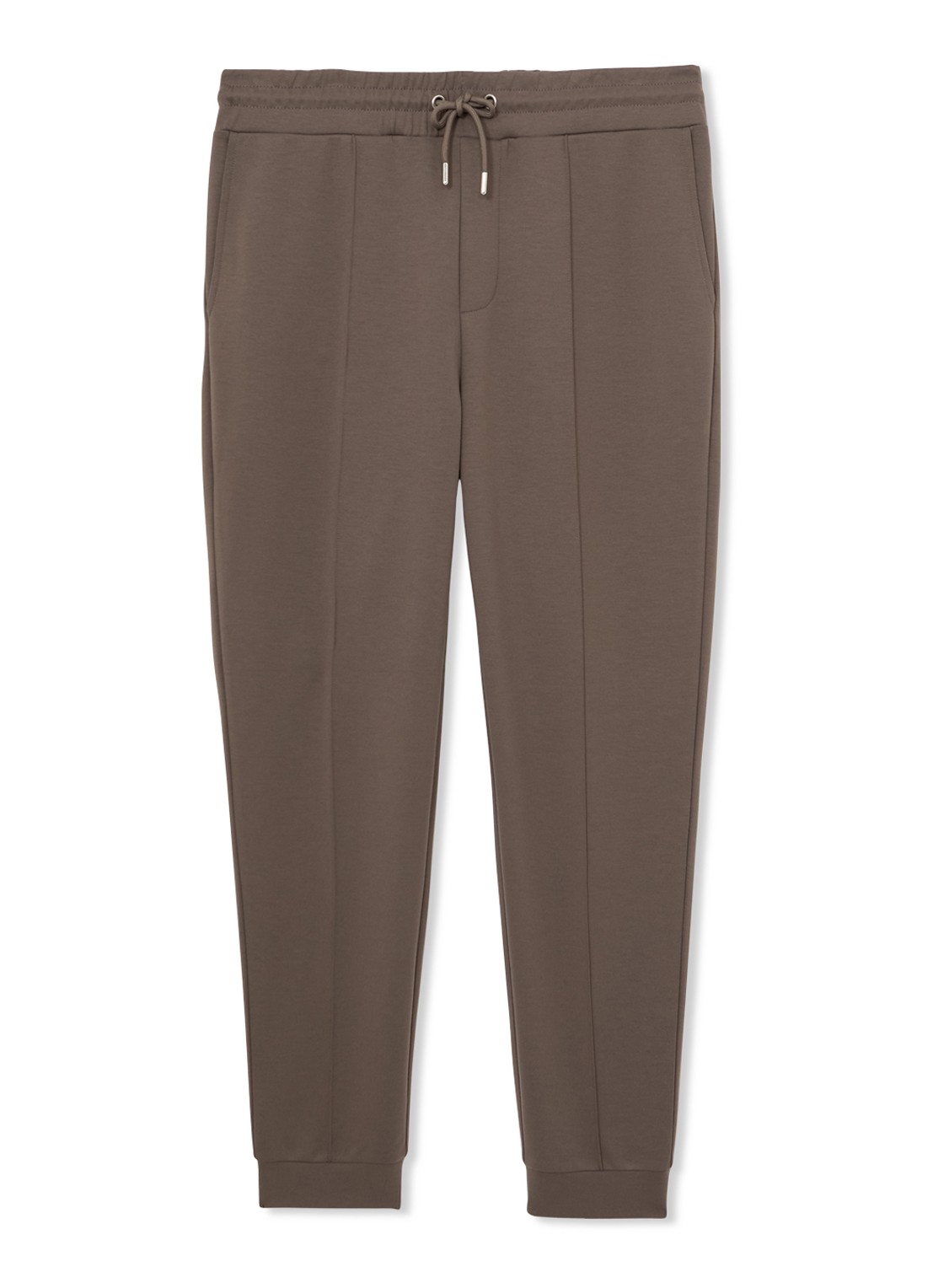 Reiss Premier Premium tapered fit joggingsbroek met steekzakken - voorkant lichtbruin