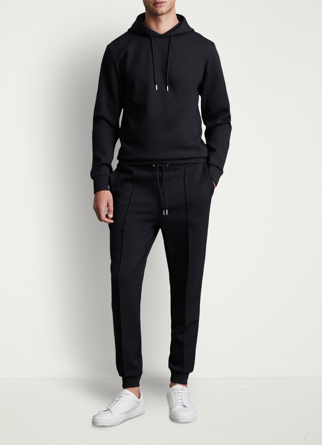 Reiss Premier tapered fit trainingsbroek met steekzakken - voorkant 5 donkerblauw