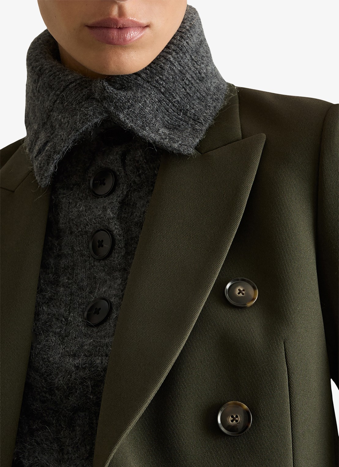 Reiss Priya double-breasted blazer met klepzakken - detail 5 bronsgroen