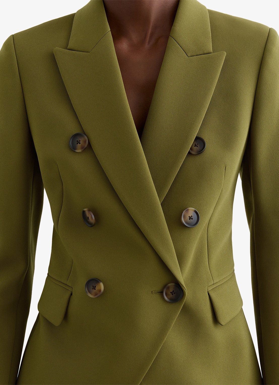 Reiss Priya double-breasted blazer met klepzakken - detail 3 groen