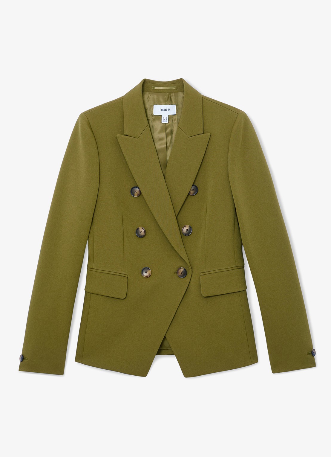 Reiss Priya double-breasted blazer met klepzakken - voorkant 6 groen