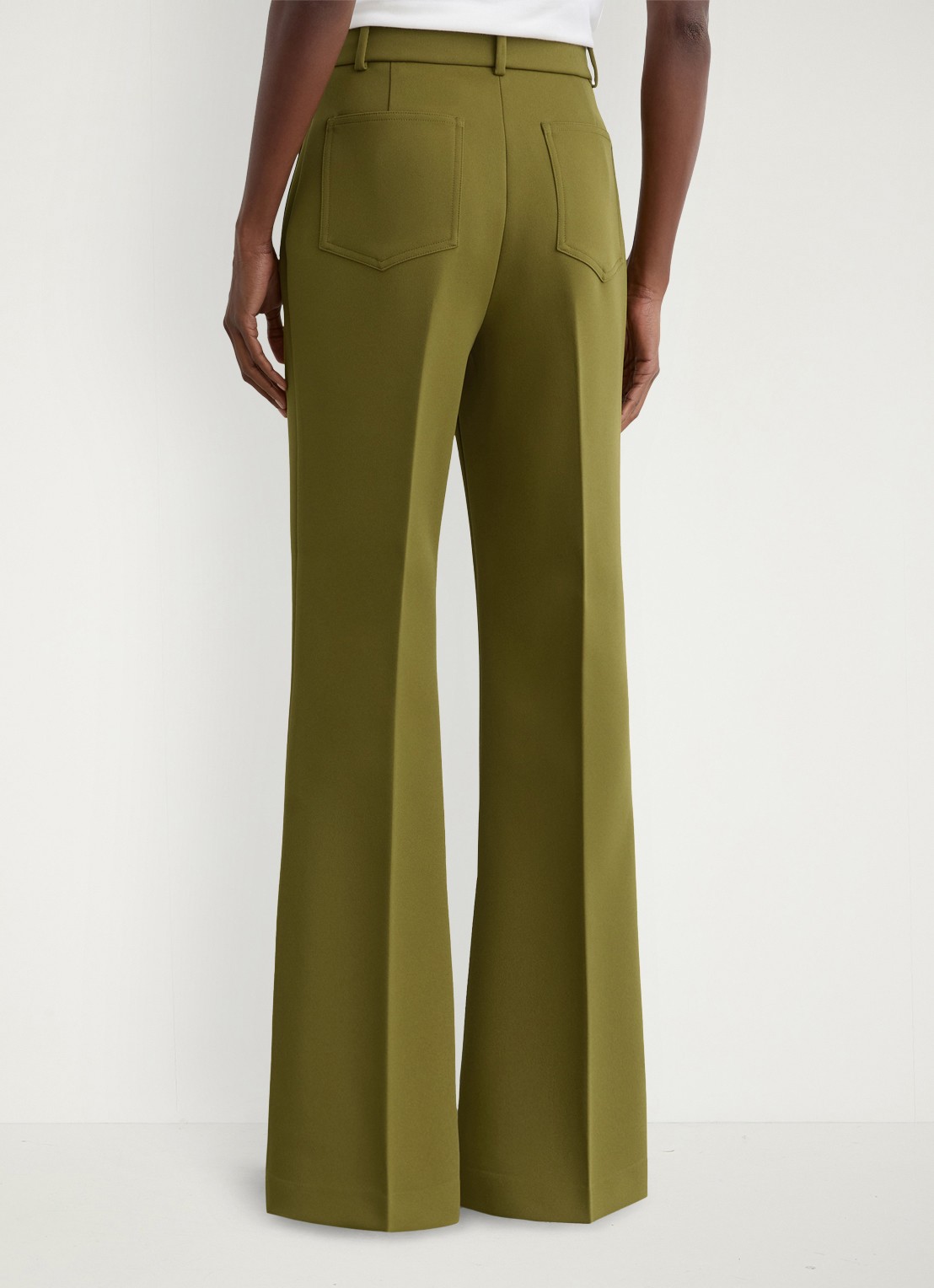 Reiss Priya high waist flared pantalon met steekzakken - achterkant groen