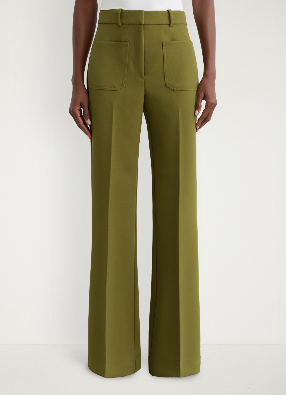 Reiss Priya high waist flared pantalon met steekzakken - detail 2 groen
