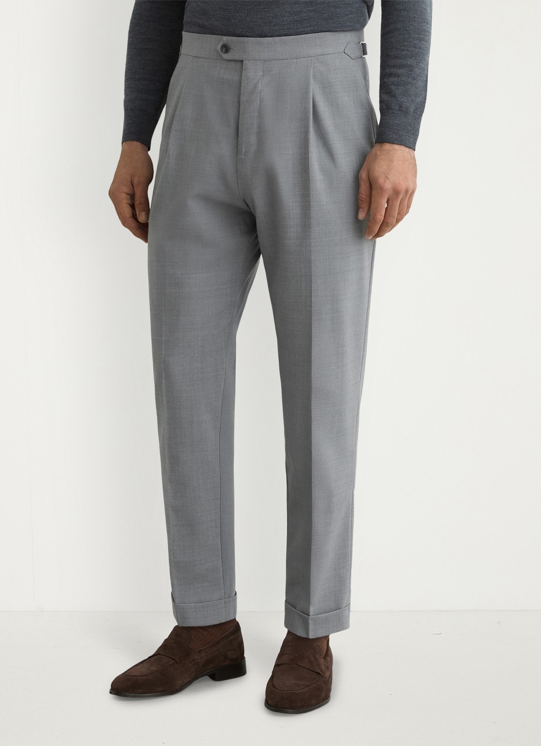 Reiss Promise Adjuster pantalon in wolblend met steekzakken - detail 3 lichtgrijs