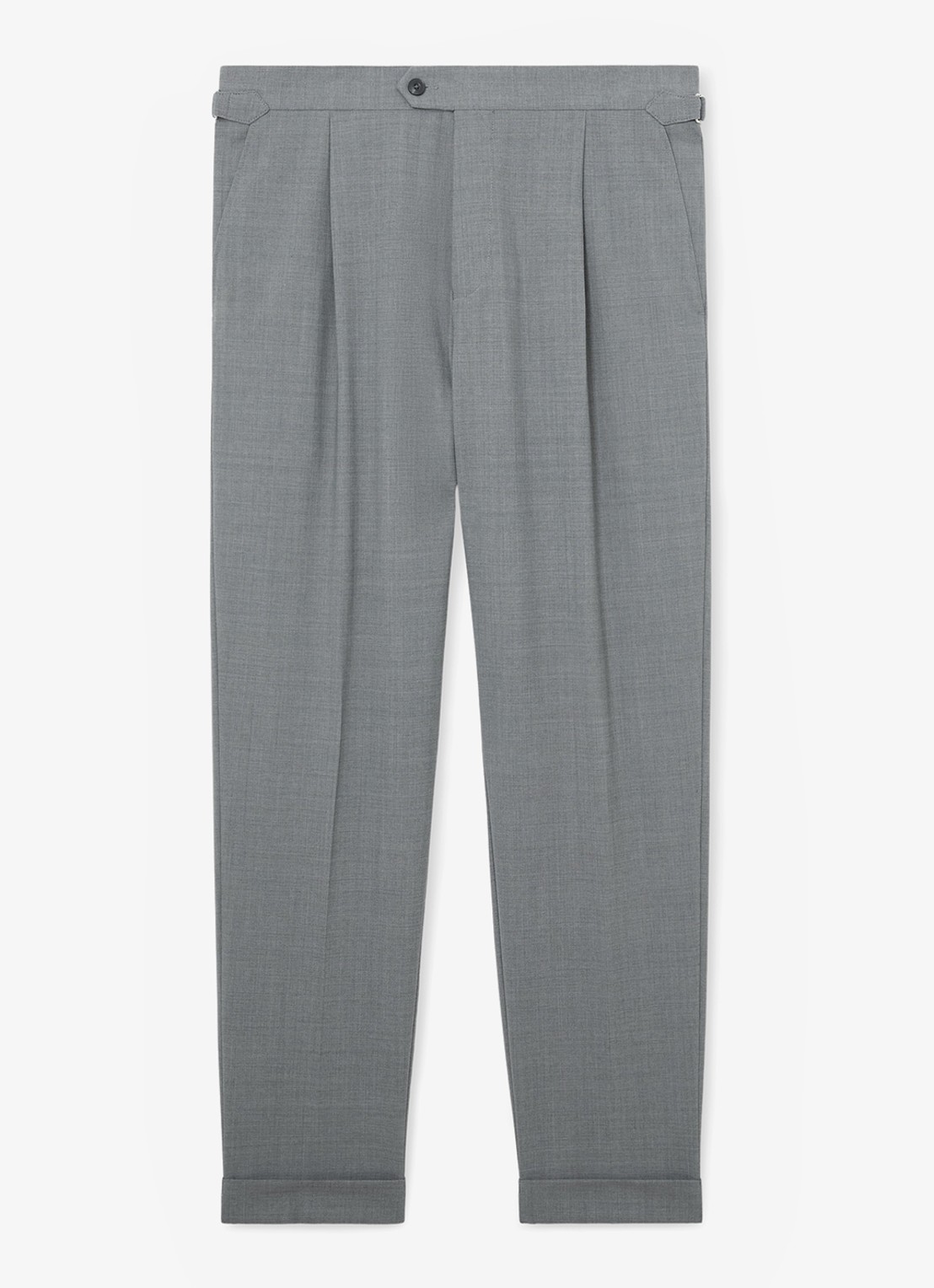 Reiss Promise Adjuster pantalon in wolblend met steekzakken - voorkant lichtgrijs