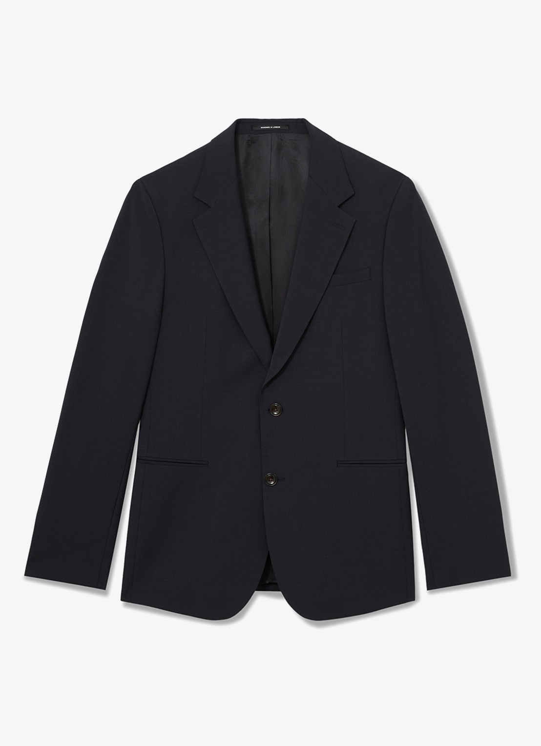 Reiss Promise slim fit colbert in wolblend - voorkant 3 donkerblauw
