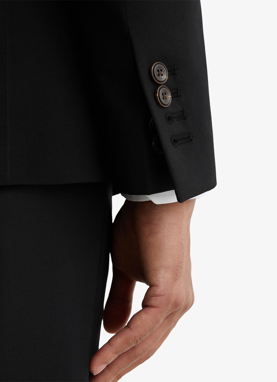 Reiss Promise slim fit colbert in wolblend - detail 6 zwart