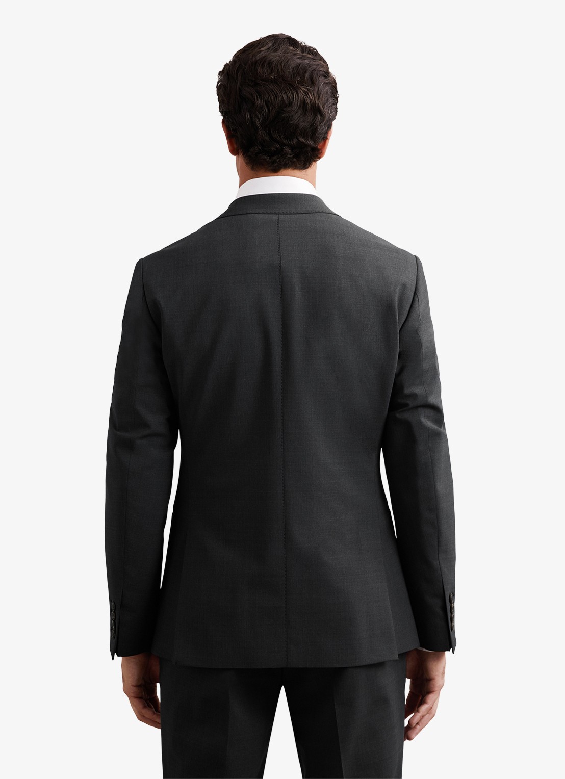 Reiss Promise slim fit colbert in wolblend - achterkant grijs