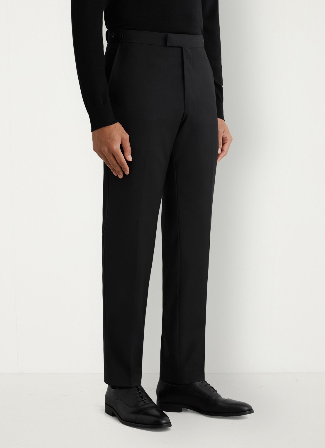 Reiss Promise slim fit pantalon in wolblend - detail 2 zwart