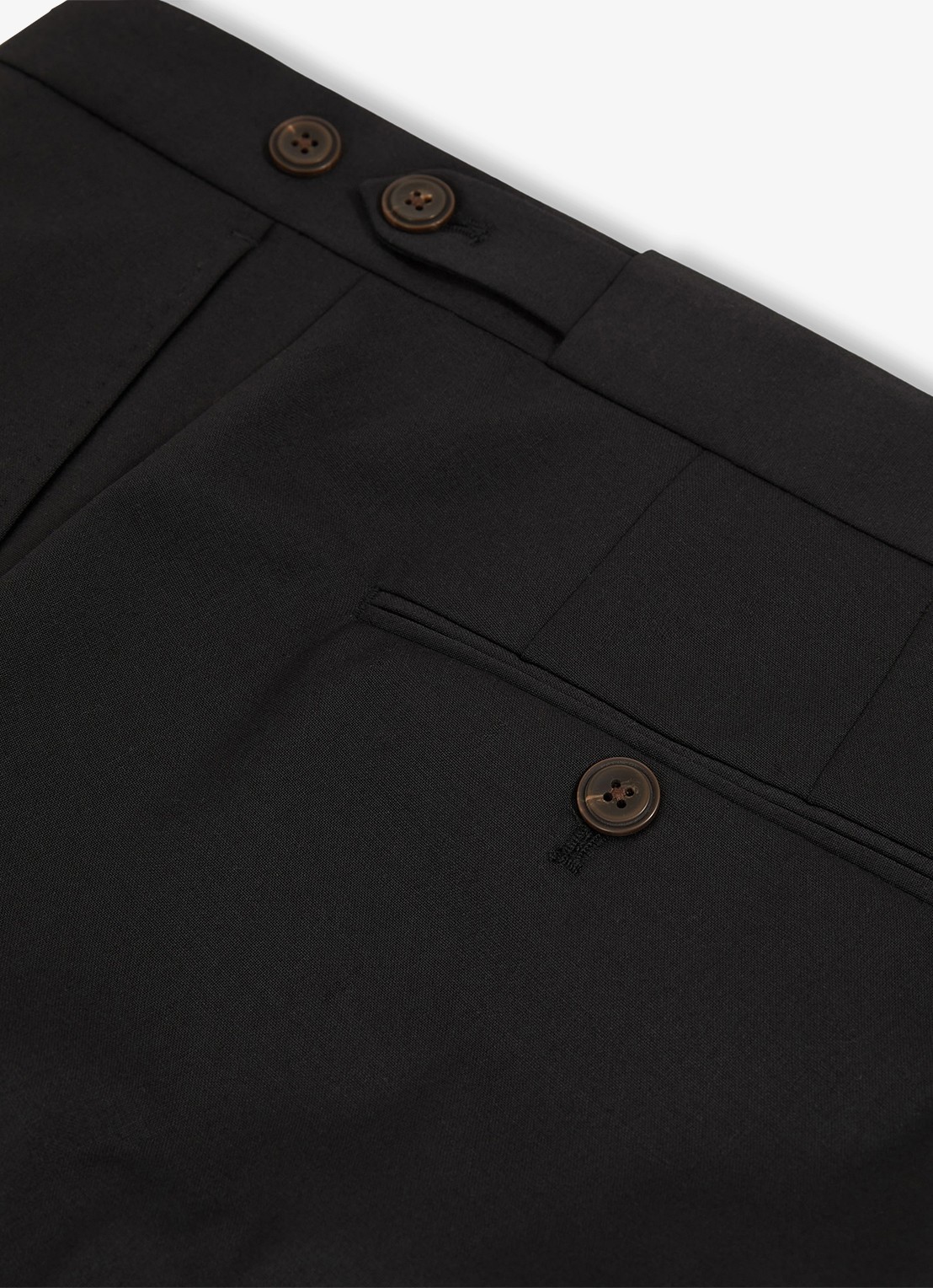 Reiss Promise slim fit pantalon in wolblend - detail 4 zwart