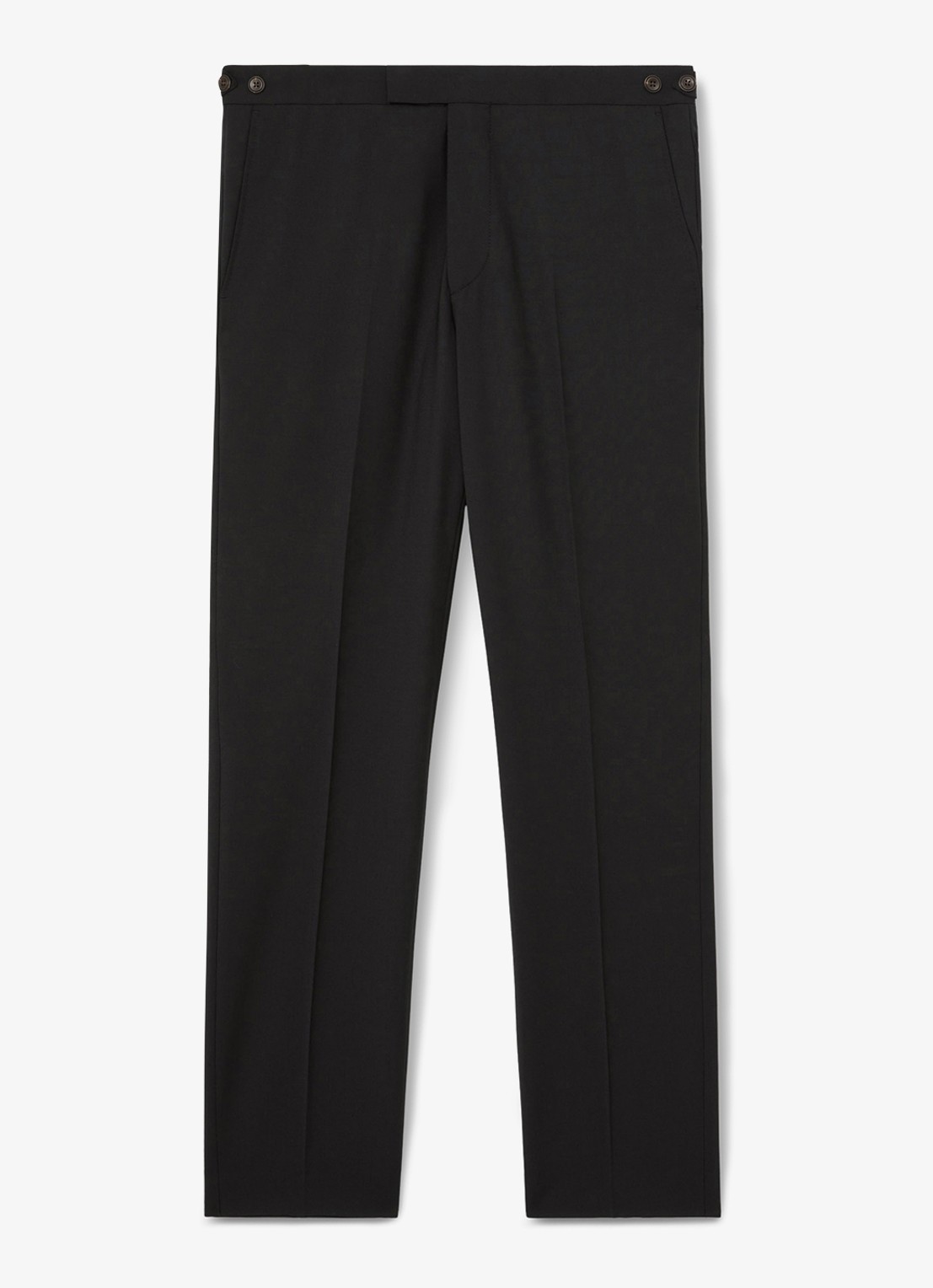Reiss Promise slim fit pantalon in wolblend - voorkant 5 zwart