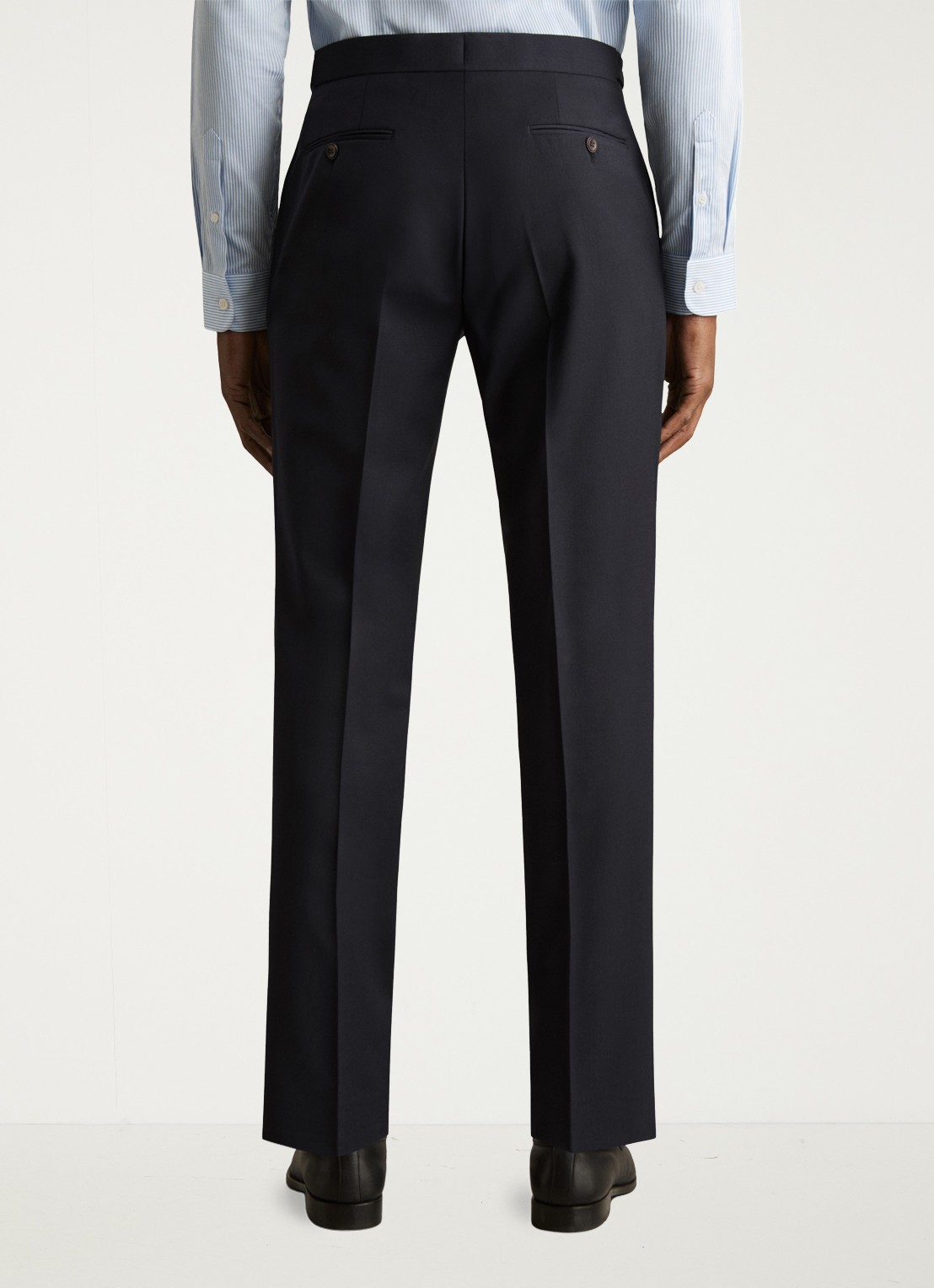Reiss Promise slim fit pantalon in wolblend - achterkant 5 donkerblauw