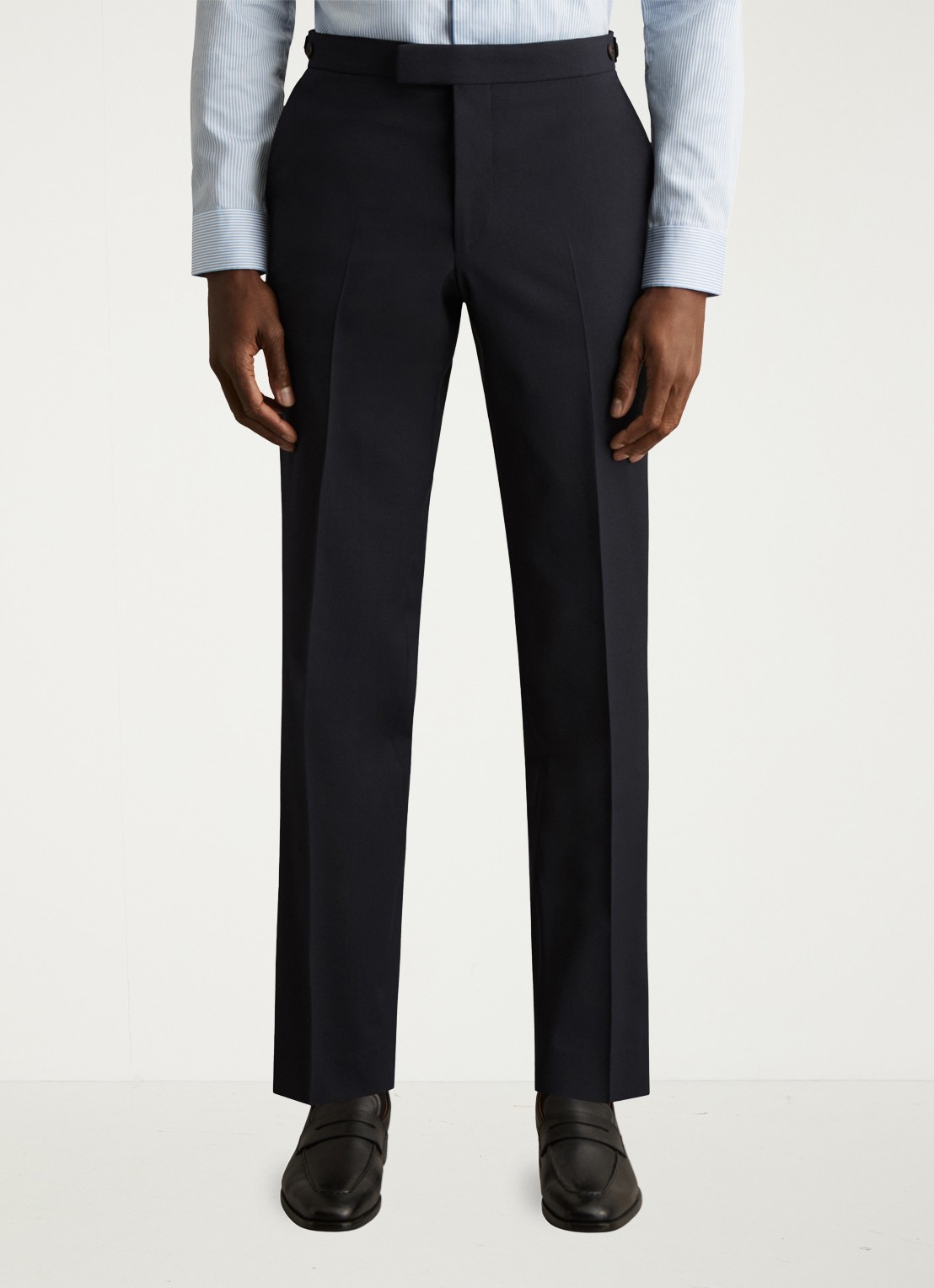 Reiss Promise slim fit pantalon in wolblend - detail donkerblauw