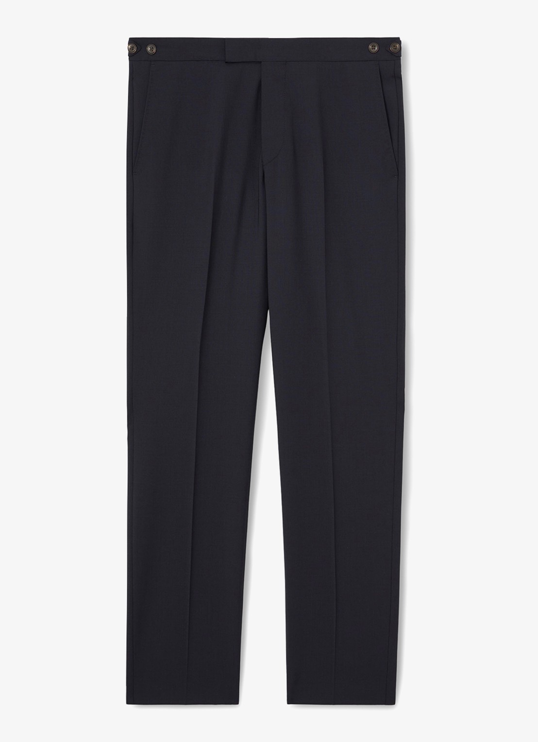 Reiss Promise slim fit pantalon in wolblend - voorkant 3 donkerblauw