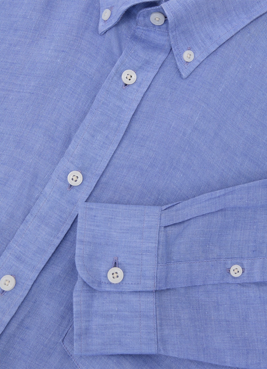 Reiss Queens regular fit overhemd van linnen - detail 2 blauw