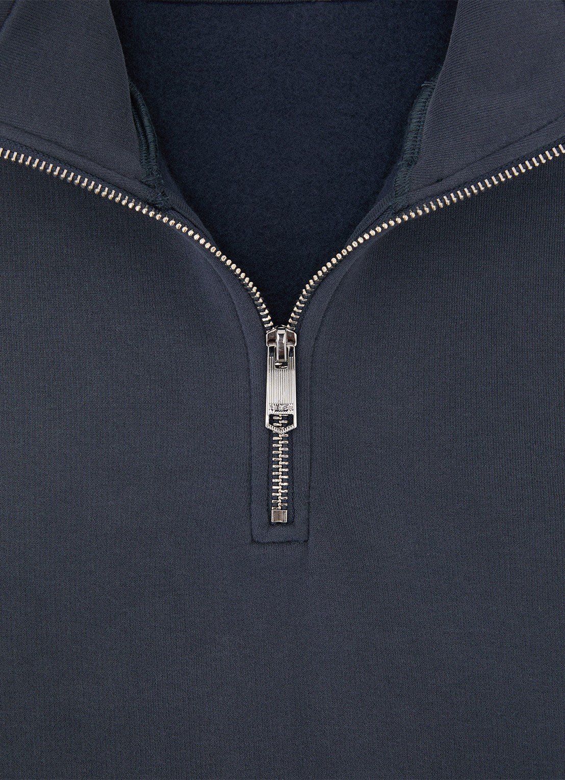 Reiss Quinn sweater met halve rits - detail 4 donkerblauw