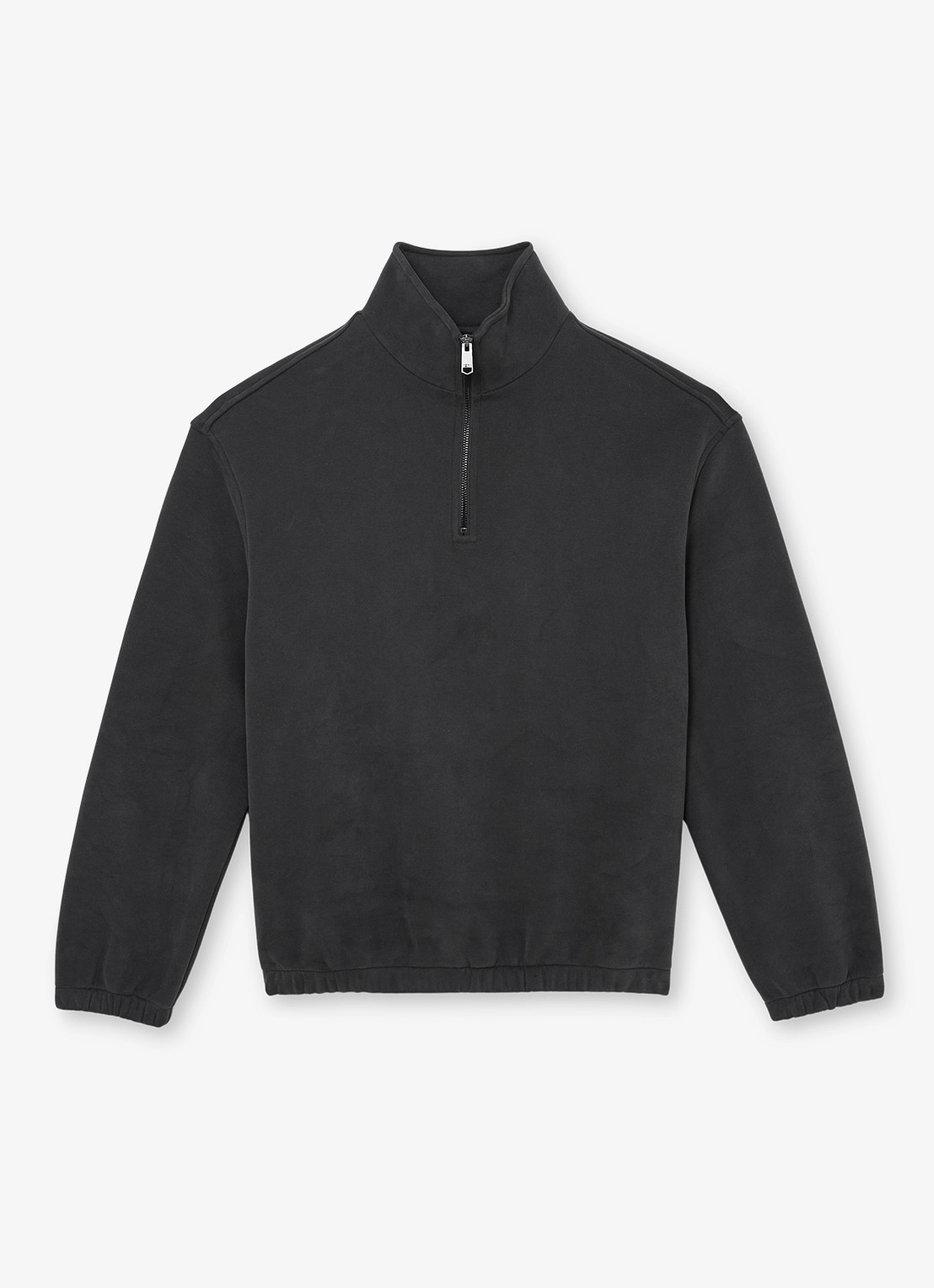 Reiss Quinn sweater met halve rits - voorkant 2 zwart
