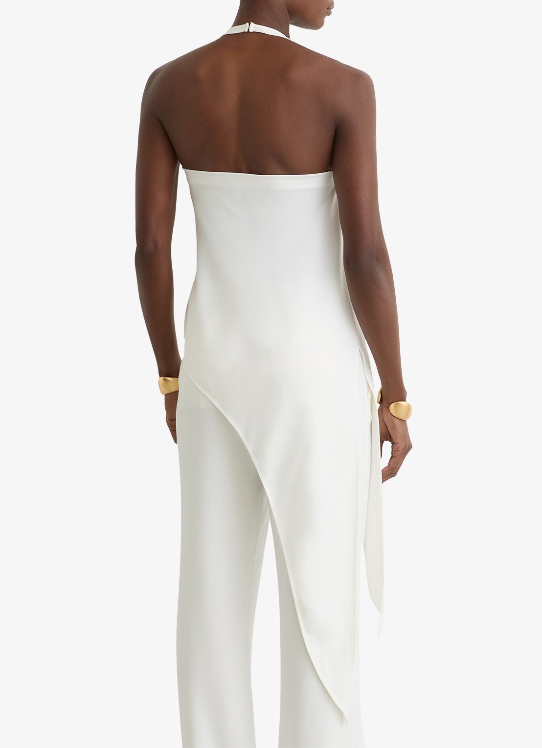 Reiss Quinn top met asymmetrische zoom - achterkant wit
