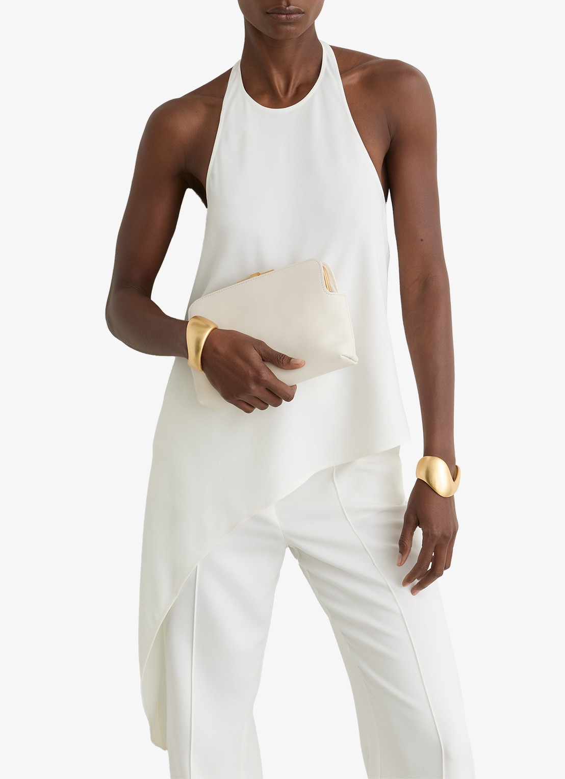 Reiss Quinn top met asymmetrische zoom - detail 2 wit