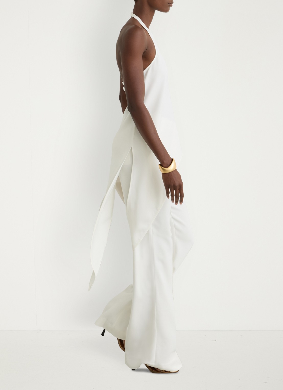 Reiss Quinn top met asymmetrische zoom - detail 4 wit