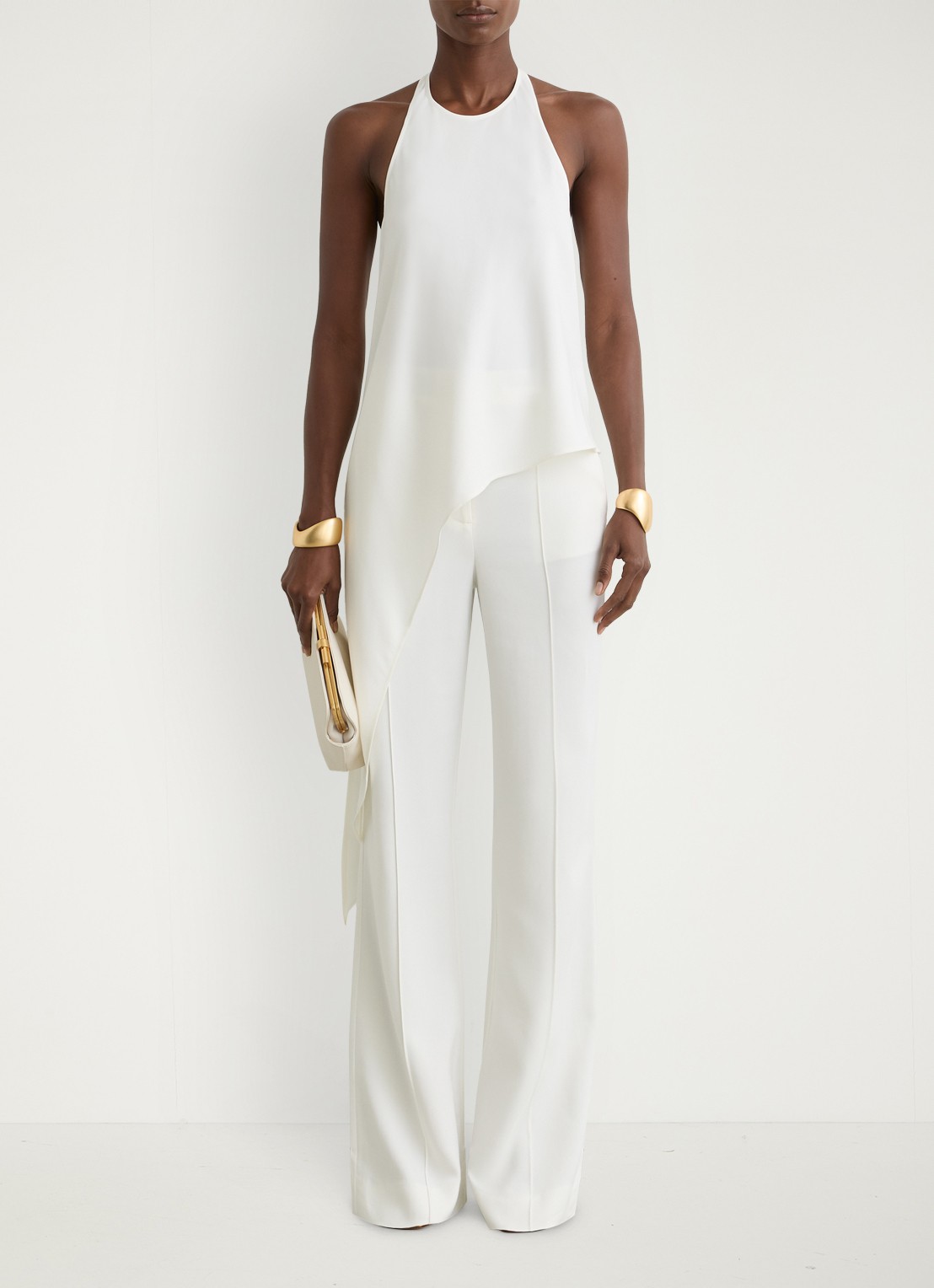 Reiss Quinn top met asymmetrische zoom - voorkant 7 wit