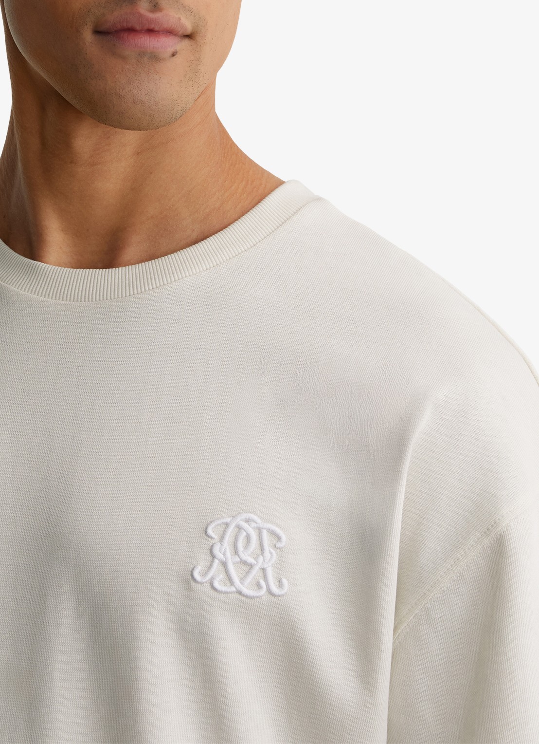 Reiss Rainer T-shirt met borduring - detail 2 white / wit