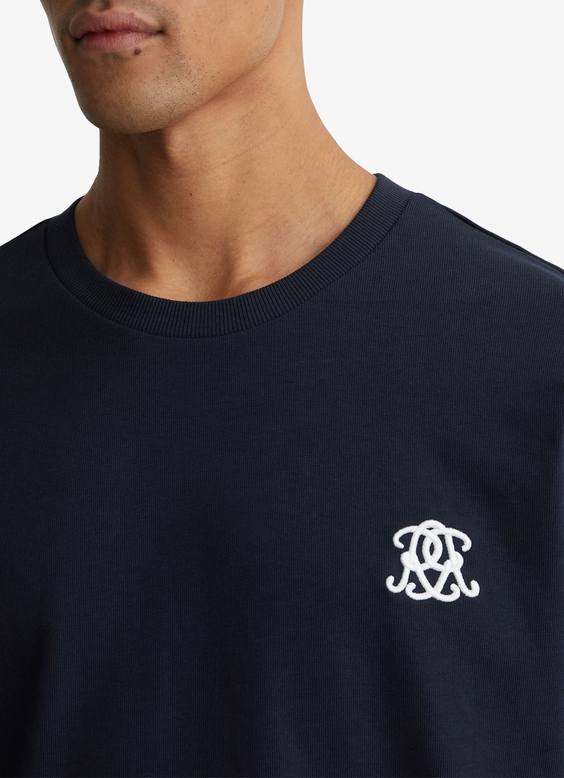 Reiss Rainer T-shirt met borduring - detail 2 donkerblauw
