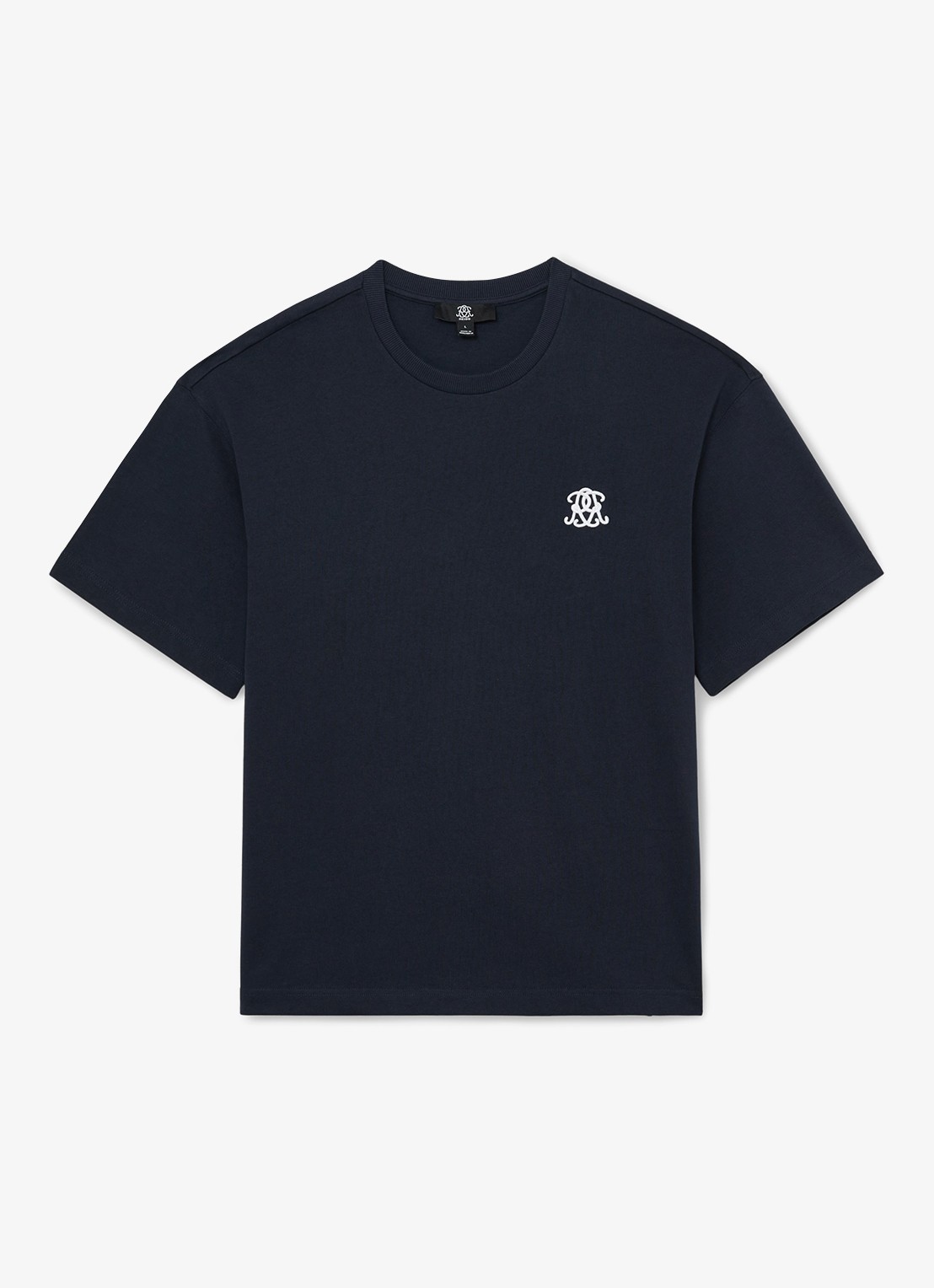 Reiss Rainer T-shirt met borduring - voorkant 4 donkerblauw