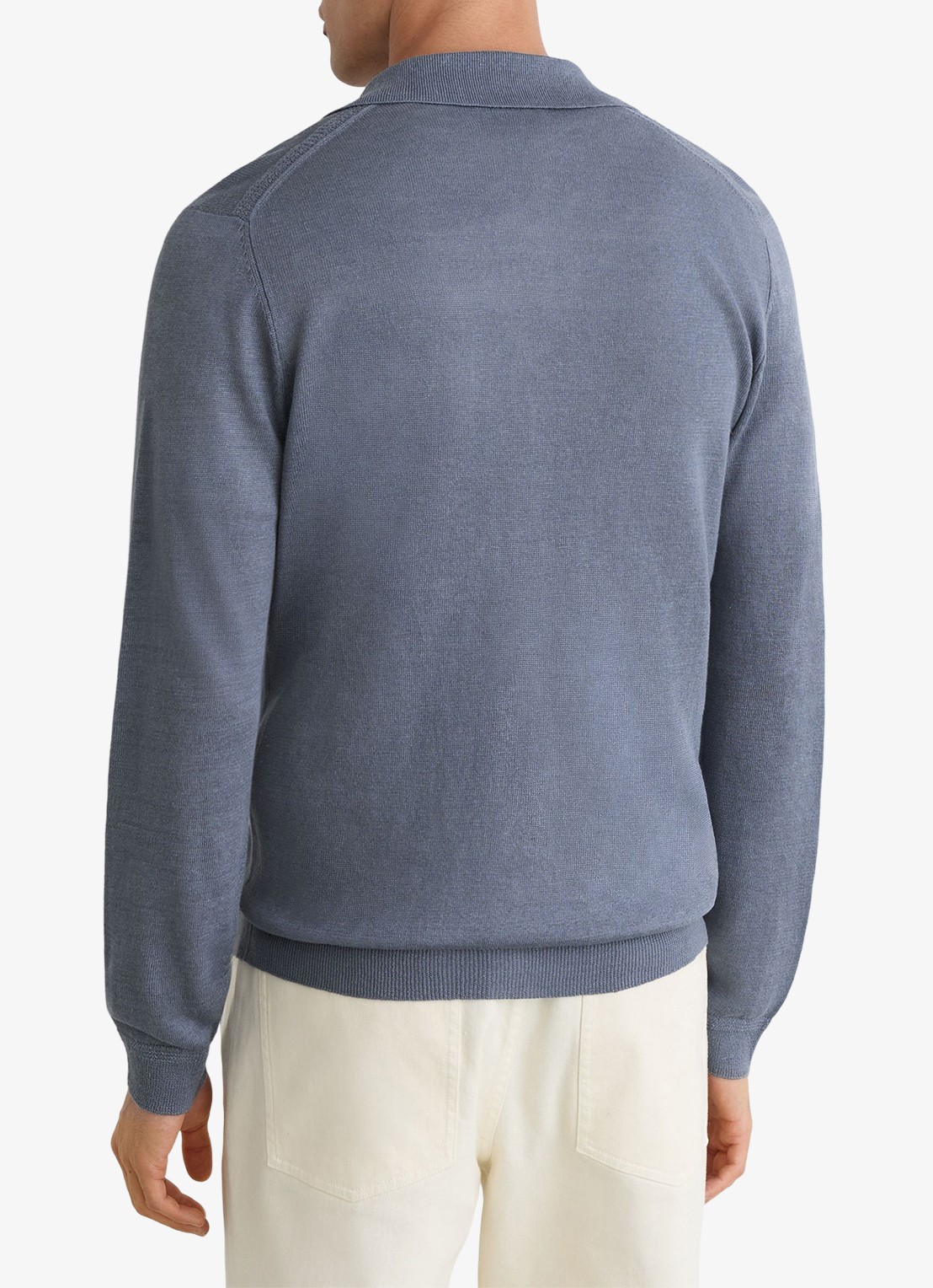 Reiss Rainham fijngebreid vest met borstzak - achterkant 3 airforce blue / blauw