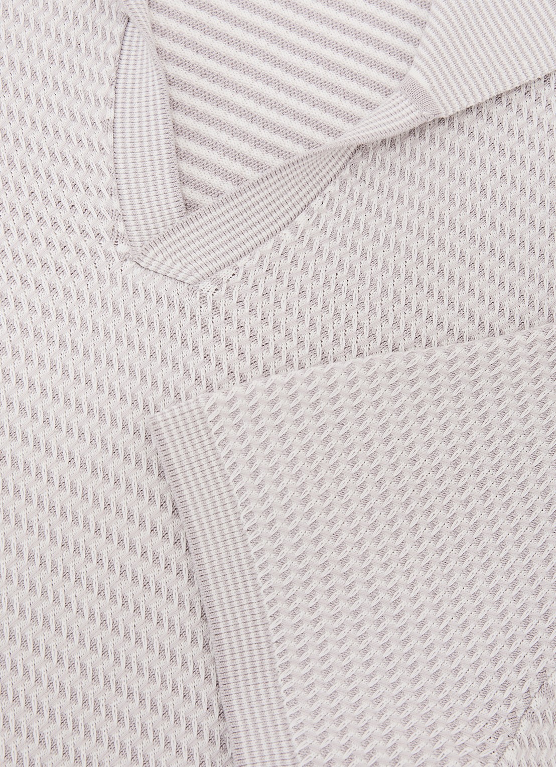 Reiss REDBURY Open-Collar Textured-Knit Polo Shirt - detail 3 soft grey / grijs