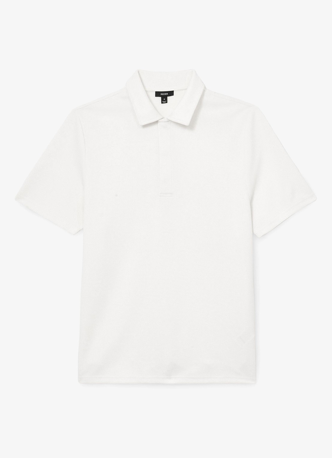 Reiss Reed regular fit polo met wafelstructuur - voorkant 4 white / wit