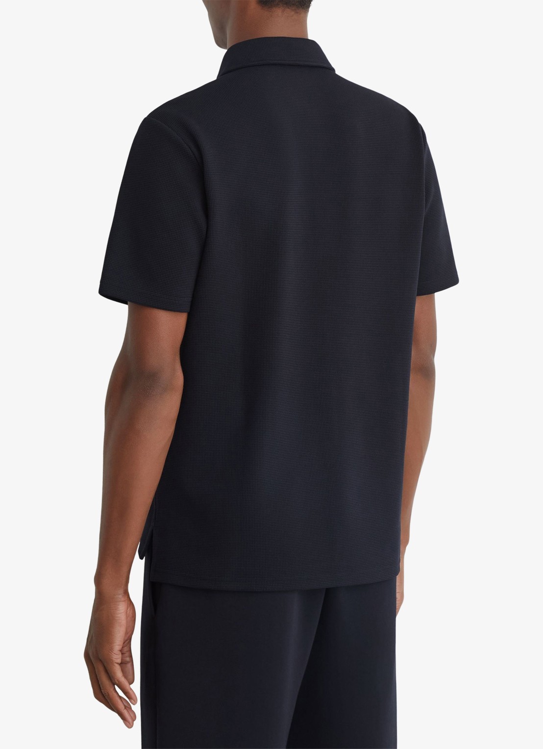 Reiss Reed regular fit polo met wafelstructuur - achterkant 7 navy / blauw