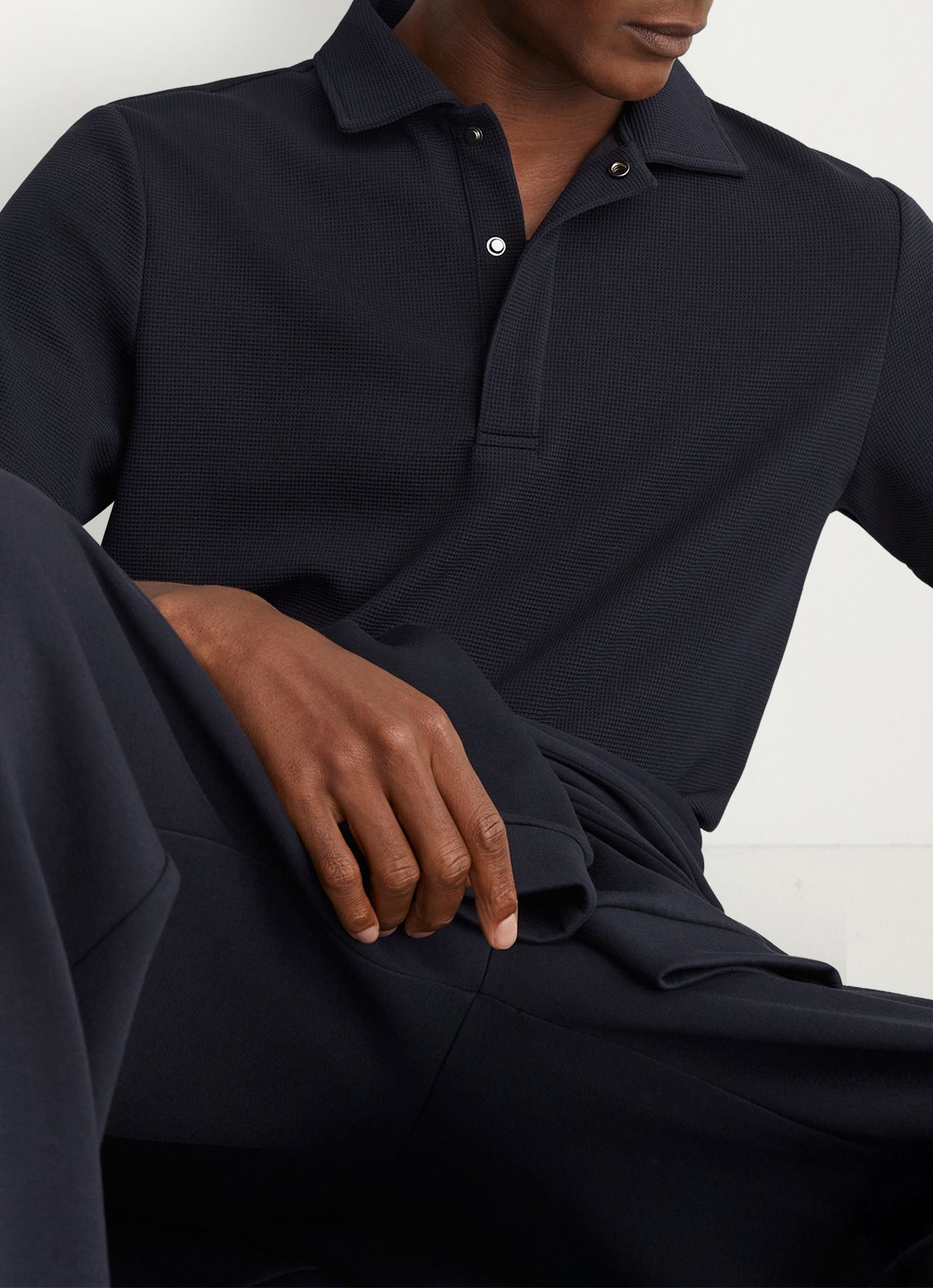Reiss Reed regular fit polo met wafelstructuur - detail 2 navy / blauw